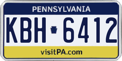 PA license plate KBH6412