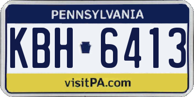 PA license plate KBH6413