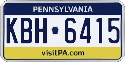 PA license plate KBH6415