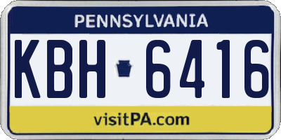 PA license plate KBH6416
