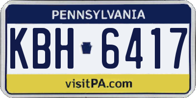 PA license plate KBH6417