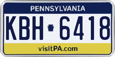 PA license plate KBH6418