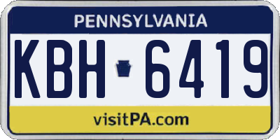 PA license plate KBH6419