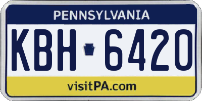 PA license plate KBH6420