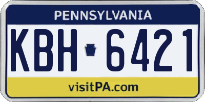 PA license plate KBH6421
