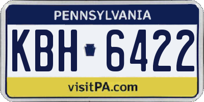 PA license plate KBH6422