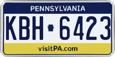 PA license plate KBH6423