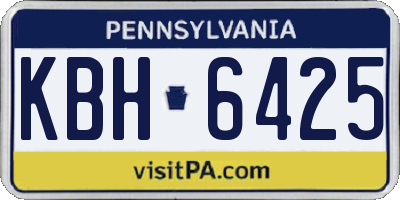 PA license plate KBH6425