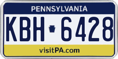 PA license plate KBH6428
