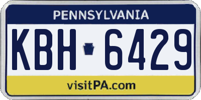 PA license plate KBH6429