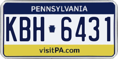 PA license plate KBH6431