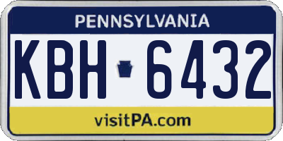 PA license plate KBH6432