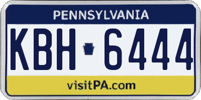 PA license plate KBH6444