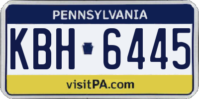 PA license plate KBH6445