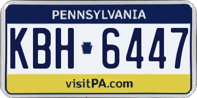 PA license plate KBH6447