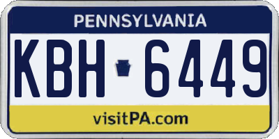 PA license plate KBH6449