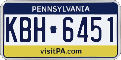 PA license plate KBH6451