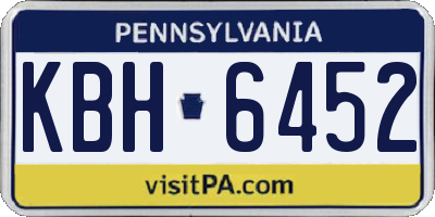 PA license plate KBH6452