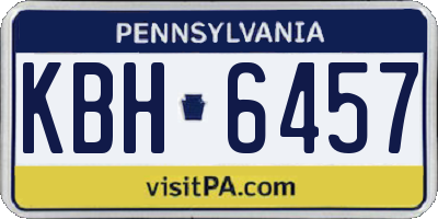 PA license plate KBH6457