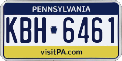 PA license plate KBH6461