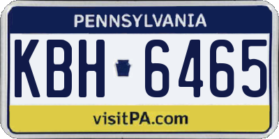 PA license plate KBH6465