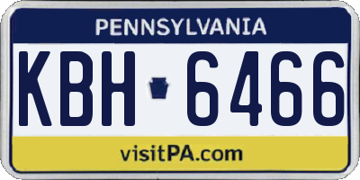 PA license plate KBH6466