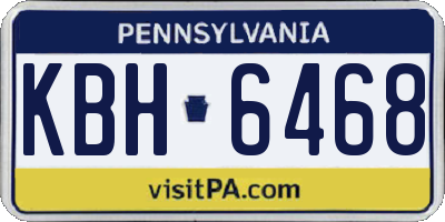 PA license plate KBH6468