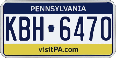PA license plate KBH6470