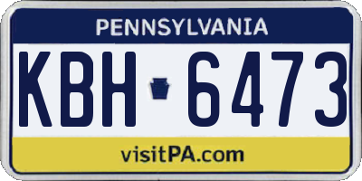 PA license plate KBH6473