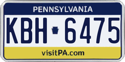 PA license plate KBH6475