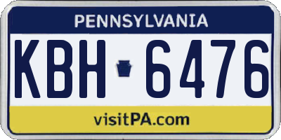 PA license plate KBH6476