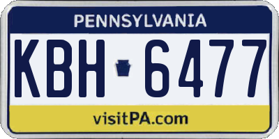 PA license plate KBH6477