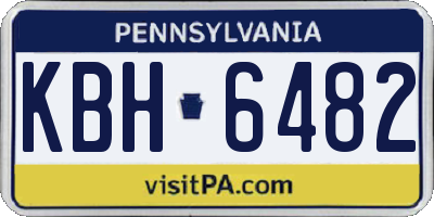 PA license plate KBH6482