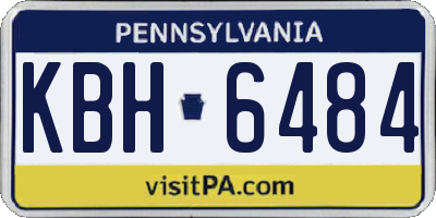 PA license plate KBH6484