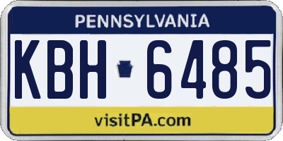 PA license plate KBH6485