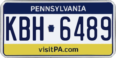 PA license plate KBH6489