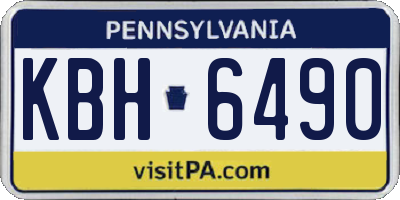 PA license plate KBH6490