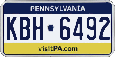 PA license plate KBH6492
