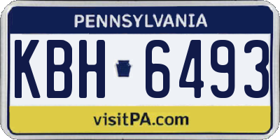 PA license plate KBH6493