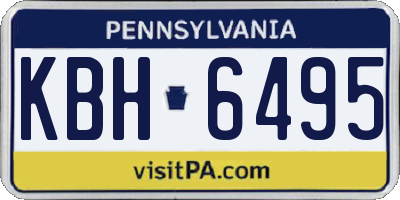 PA license plate KBH6495