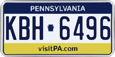 PA license plate KBH6496