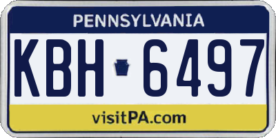 PA license plate KBH6497