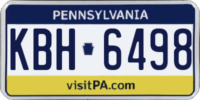 PA license plate KBH6498