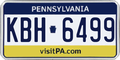 PA license plate KBH6499