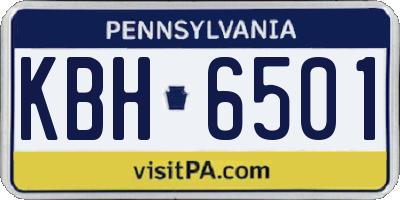 PA license plate KBH6501