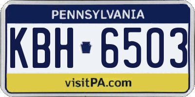 PA license plate KBH6503