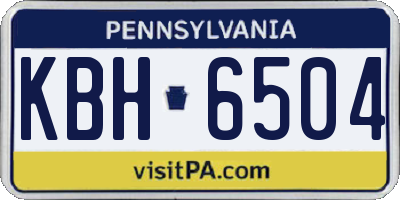 PA license plate KBH6504