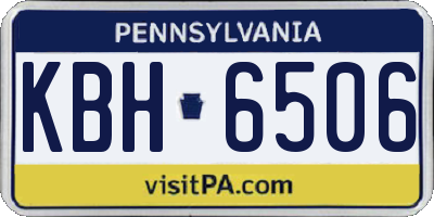 PA license plate KBH6506