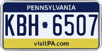 PA license plate KBH6507
