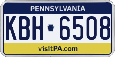 PA license plate KBH6508
